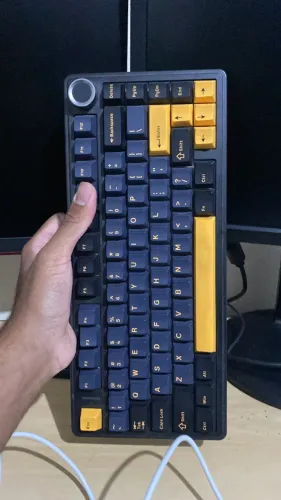 Teclado Mecânico Aula F75 RGB, Sem Fio, Bluetooth