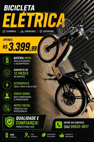 Bicicleta Elétrica Souza Bikes Street 48V Semi-Nova - Único Dono