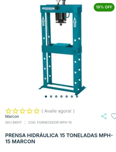 Prensa hidráulica 15 toneladas