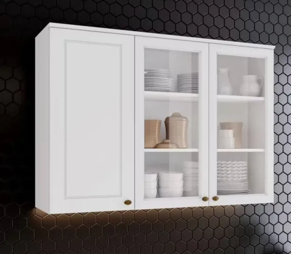 Armário aéreo branco 3 portas