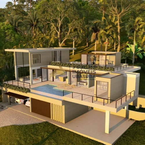Terreno à venda com vista mar para construção alto padrão na Praia da Fortaleza - Ubatuba 
