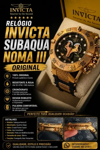RELÓGIO INVICTA SUBAQUA NOMA III ORIGINAL