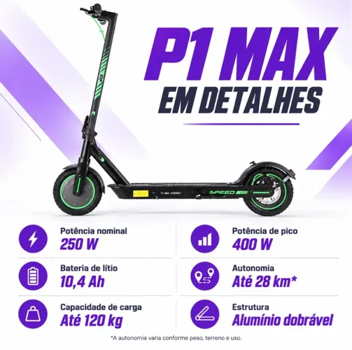Patinete Elétrica GM5 P1 Max Nova na Caixa