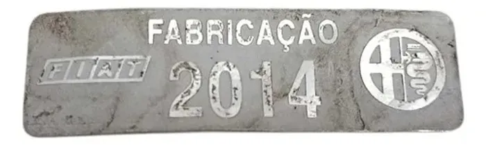 Plaqueta Etiqueta Ano Fabricação Uno Vivace 2014 Prateado