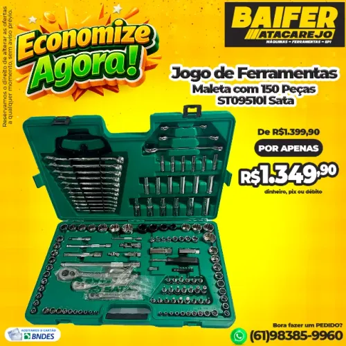 Jogo de Ferramentas Maleta com 150 Peças ST09510l Sata
