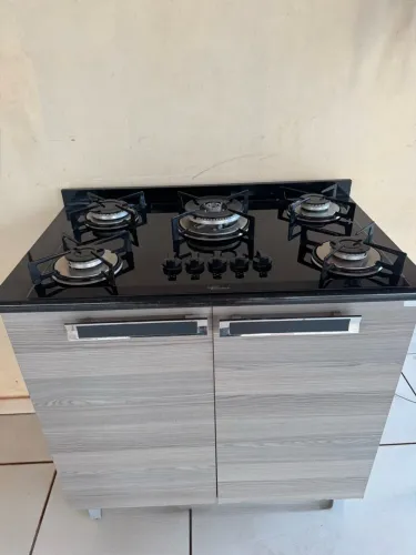 Cooktop 5 bocas Fisher + móvel de cozinha