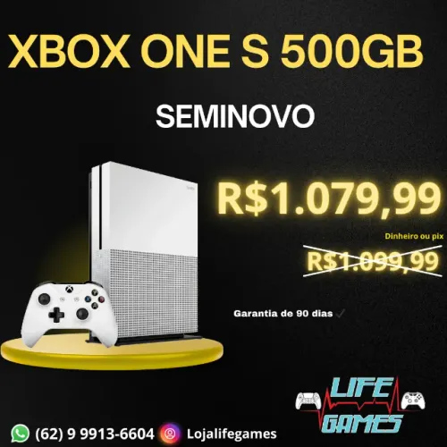  XBOX ONE S 500GB SEMINOVO