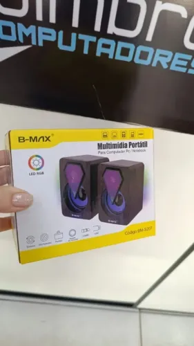 Caixa De Som Pc notebook Led - Rgb Usb E P2 Bm-s207 5v Loja Coimbra Computadores Entrega