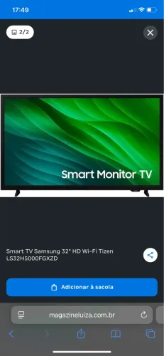 Smart Tv Samsung 32" HD LED Tizen HDR LS32H5000 Bivolt
