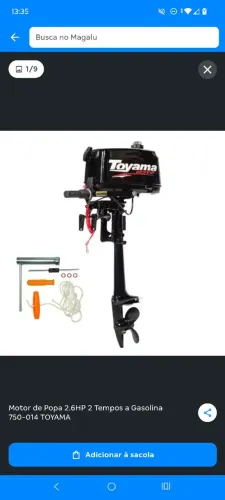 Motor de Popa 2.6HP 2 Tempos a Gasolina 750-014 TOYAMA