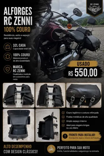 Alforges em couro custom 32 litros cada