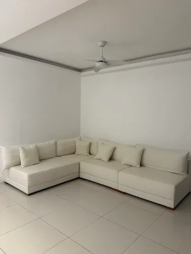 Sofa madeira maciça linho