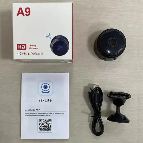 Mini Câmera De Segurança Fixa Espiã A9 Wi-Fi FullHD 90° com Suporte de Parede