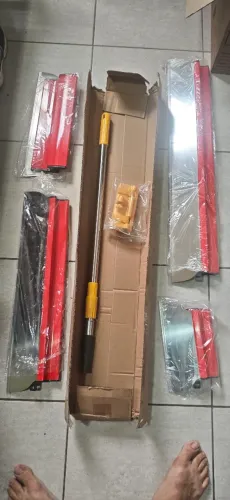 Kit Desempenadeira De Aço Inox Para Massa Corrida E Drywall + Cabo Extensor