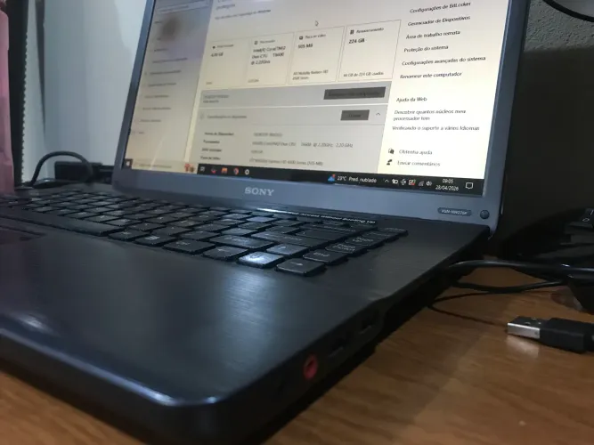 Notebook Sony Vaio C2D + SSD 256GB + 4GB RAM Limpo, rápido, pronto para uso!