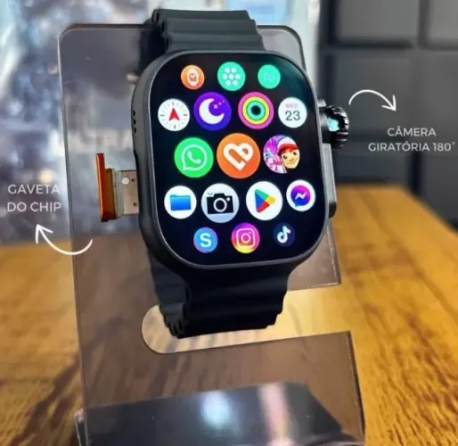 Smartwhatch Com Chip 4G 49MM Ultra AI 3 32GB - Wifi Câmera 180°, Tela Amoled, Android, GPS