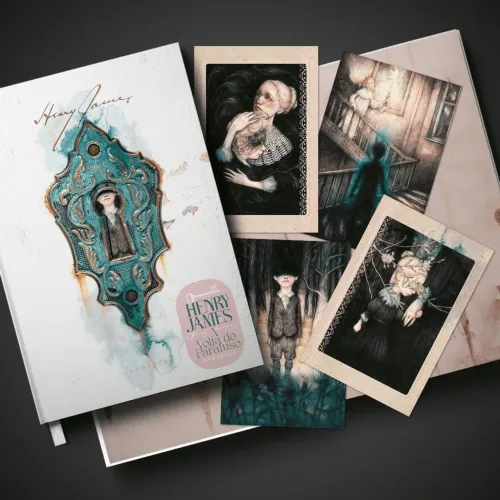 Livro A volta do parafuso Henry James + 4 postais exclusivos Darkside lido 1x sem avarias