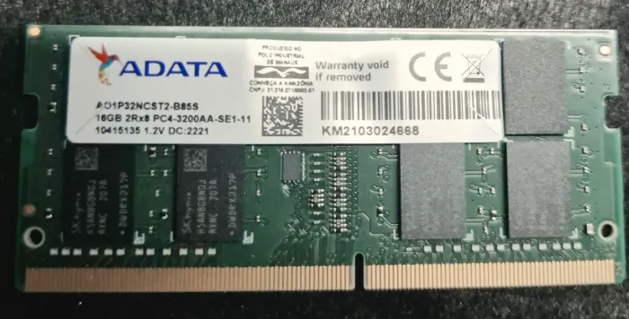 Memória RAM SO-DIMM ADATA de 16 GB DDR4,