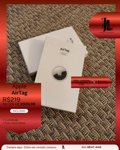APPLE AIRTAG, (01 UNIDADE), LACRADO, EXCLUSIVO!