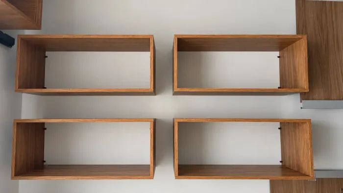 4 Nichos retangulares mdf louro freijó