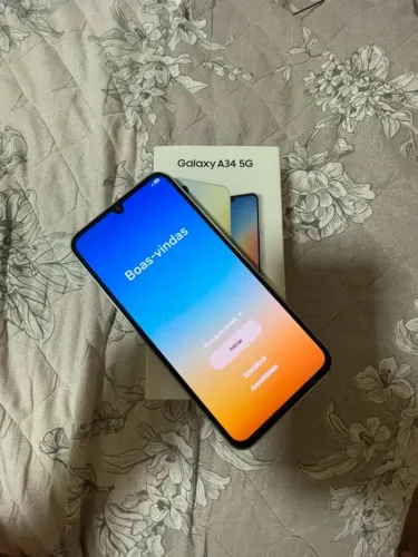 Samsung A34 (5G) 128Gb 6Gb Prata Unica Dona Acompanha Caixa e Carregador