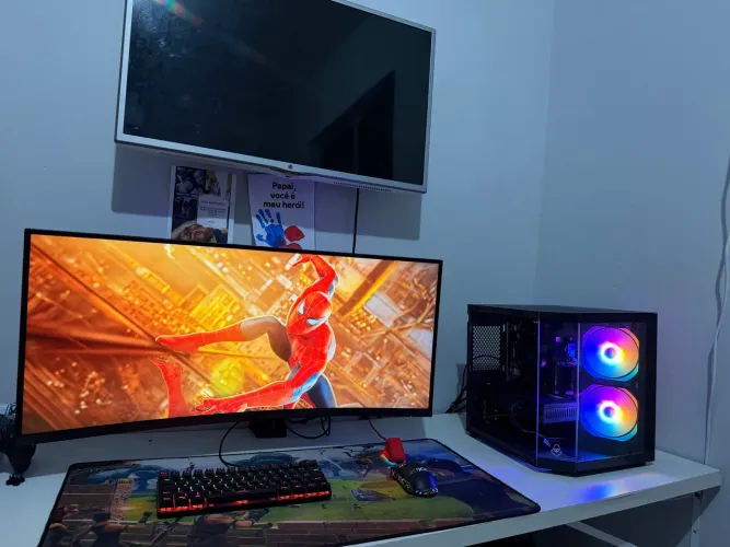 Vendo ou troco - pc gamer completo novo e garantia / r5 3500x + rx 590 + monitor + kit