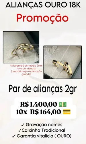 Alianças Ouro 18k 