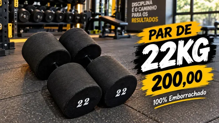PAR DE HALTERES DE 22KG (CASEIRO) EMBORRACHADO