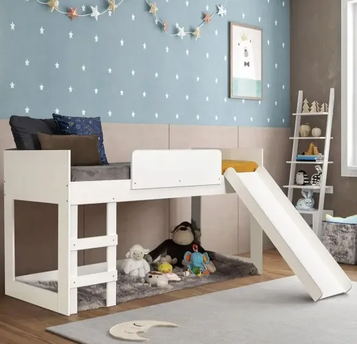 Cama infantil com Escorregador Branco - Casatema - Usada e Desmontada