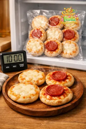 Mini Pizzas Congeladas Sabor & Festa: A partir de R$18 (10un) + ENTREGA GRÁTIS!*
