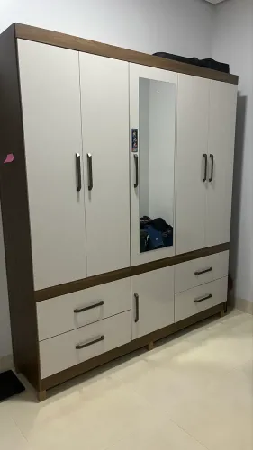 Guarda-Roupa 5 Portas | 4 Gavetas | Compartimento Extra