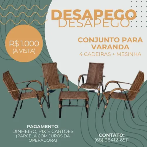 Conjunto para Varanda (cadeiras + mesinha)