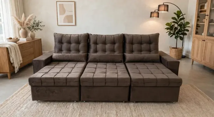 Sofá Retrátil Re4clinavel com tamanho 2,90cm