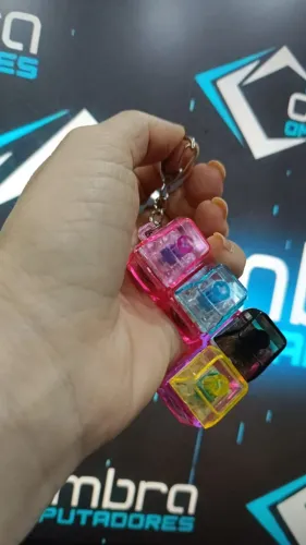 Chaveiro Teclado Mecânico Anti Estresse 4 Botoes Com Led Fidget Clic Real - Loja COimbra