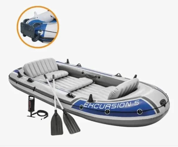 Bote inflavel intex excursion 5 novo com acessórios