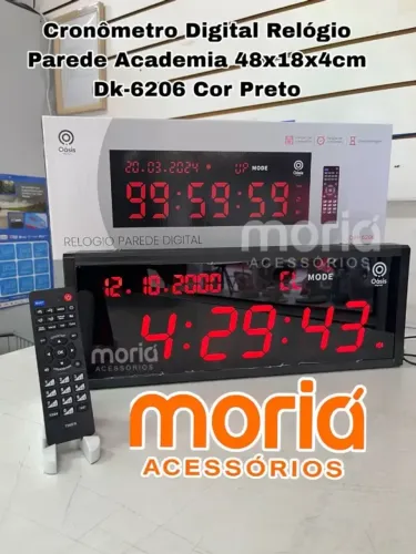Relógio Digital Grande Parede Academia Igreja Calendário Led