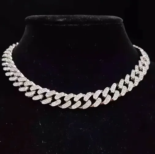 Corrente Ice Cuban Cravejado Premium Artista 13mm