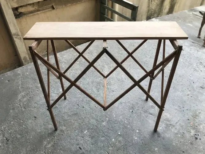 Base Dobrável Sanfonada em Madeira para Mesa / Balcão (Apenas a Estrutura)