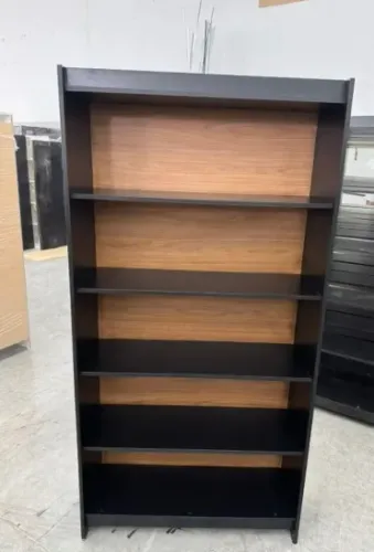 PRATELEIRA PRETA COM FUNDO AMADEIRADO - 100% MDF