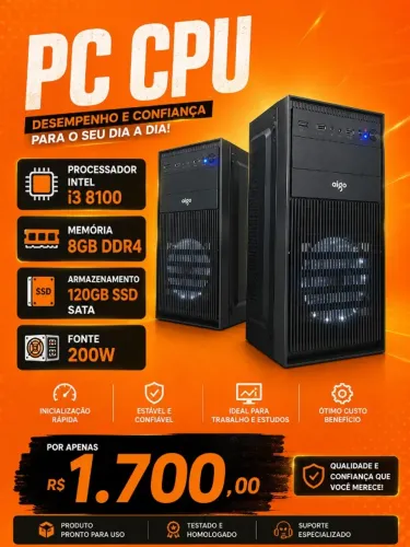 i3 8100 8gb dd4 120gb sata