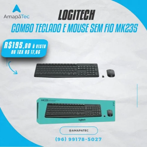 Combo Teclado E Mouse sem fio Logitech Mk235