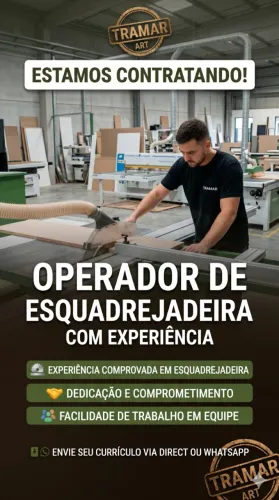 Operador de Esquadrejadeira com Experiência - Cariacica