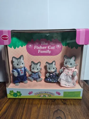 Fisher Cat Family Vintage Sylvanian Families