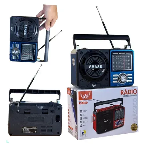 Rádio Relógio Retro Bluetooth Vintage FM AM SW USB Portátil - R$ 99,99