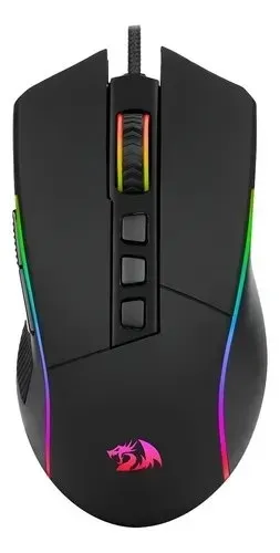 Mouse Gamer 12400 DPI Redragon Plank RGB 7 Botões Preto
