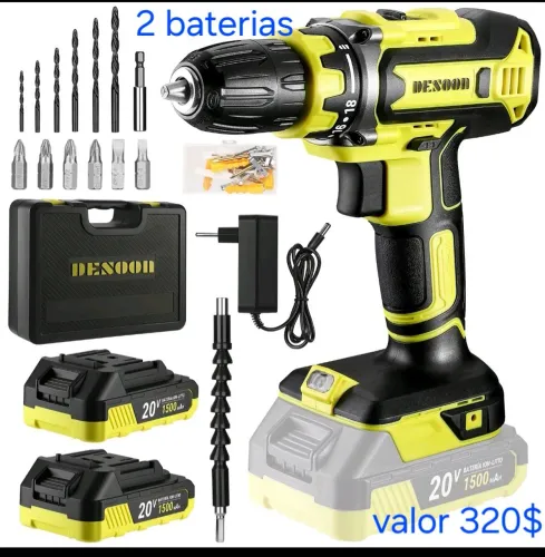 Parafusadeira e furadeira profissional 20v com impacto 2 baterias novo entregamos kit