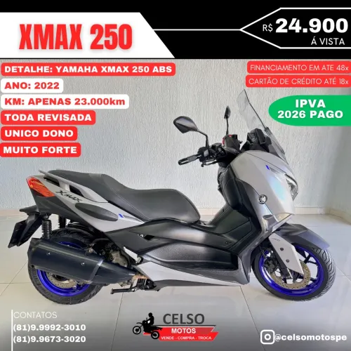 YAMAHA XMAX 250 2022 ABS c/23.000km FINANCIO 48x aceito sua moto