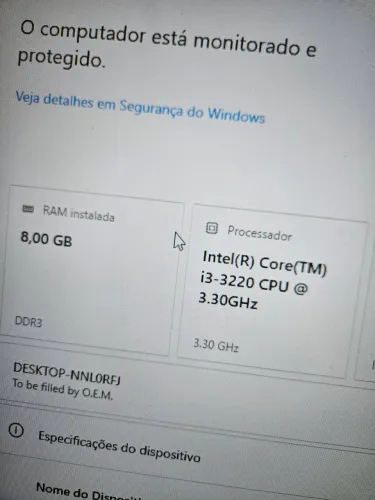 CPU core i3 de 8gb até 12x no cartão
