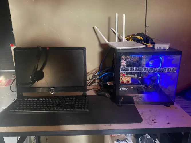 Pc gamer completo, monitor e periféricos.