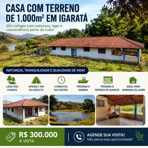 A tranquilidade que você procura está em Igaratá. Venha conhecer esse imóvel especial!